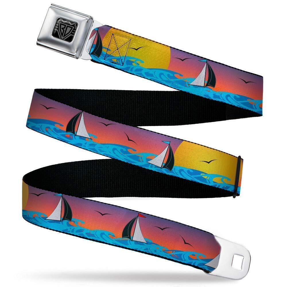 8624 Seatbelt Belt Sailboats Kids, Multicolor, 1.0" Wide-20-36 Inches in